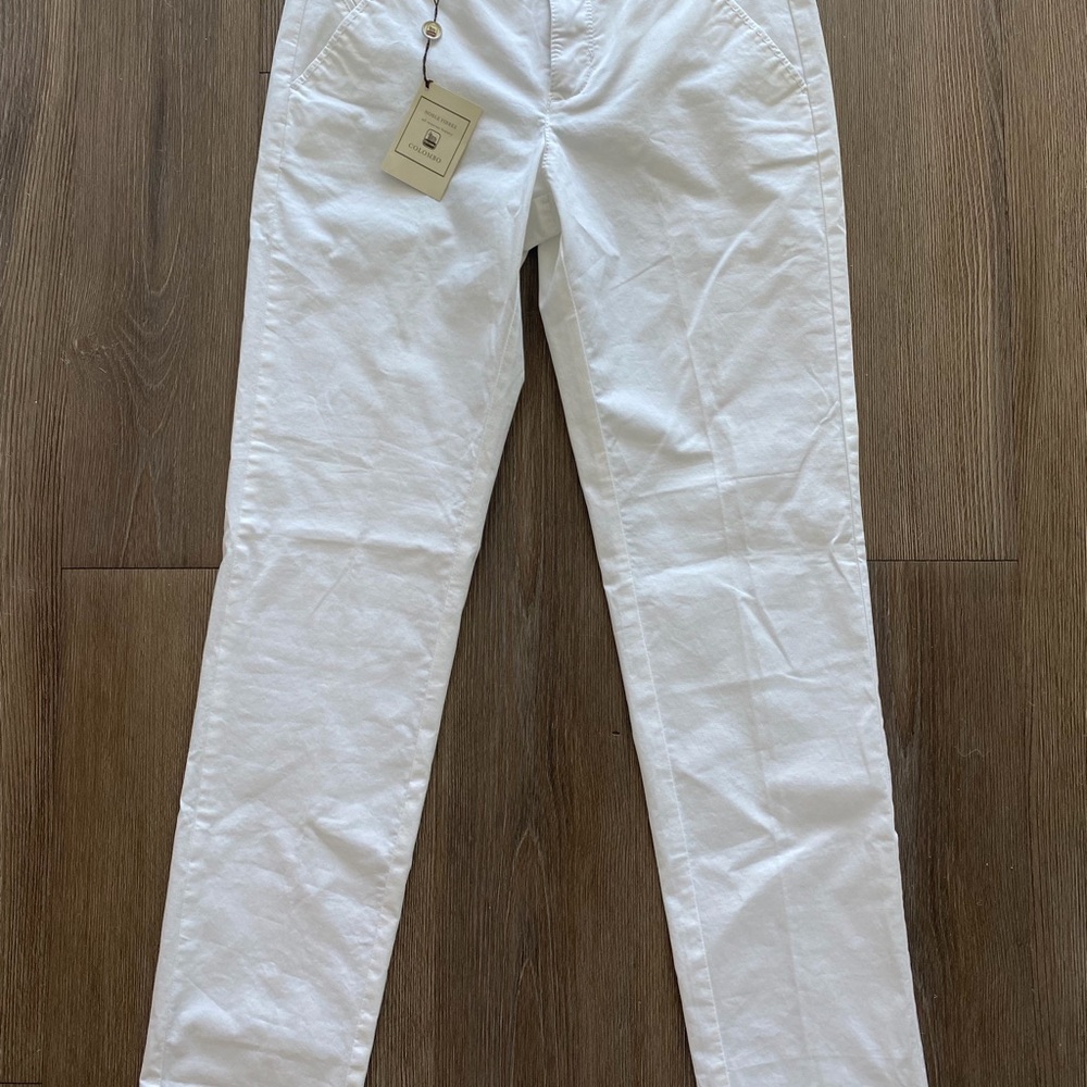 White Straight-Leg Pants Colombo Sz 40
